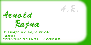 arnold rajna business card